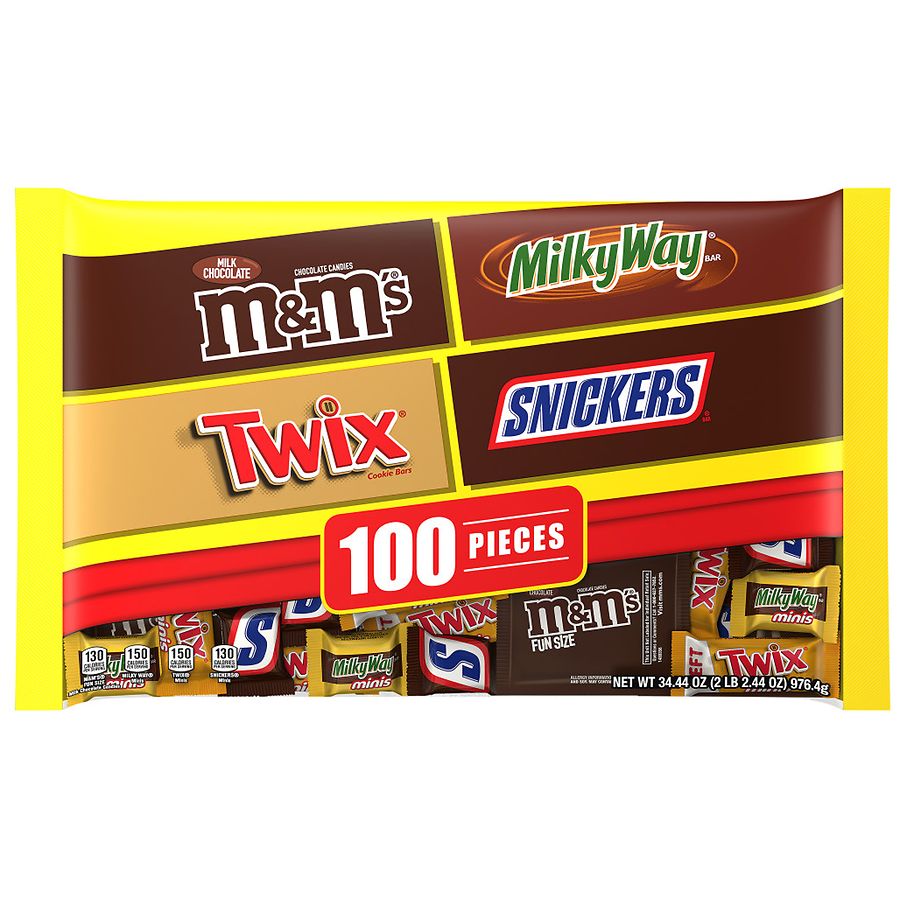 M&M's Milk Chocolate Candy Assortment Fun Size Halloween - 50 ct - 27.52 oz  bag