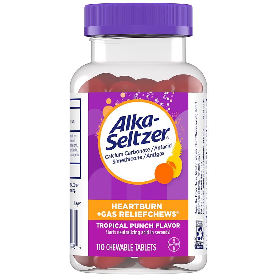 Alka-Seltzer Antacid Chewable Tablets Tropical Punch | Walgreens