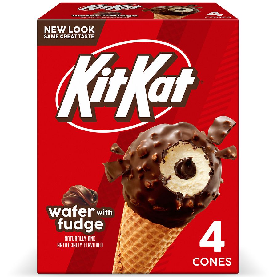 Kit Kat Frozen Dairy Dessert Cones Wafer with Fudge | Walgreens