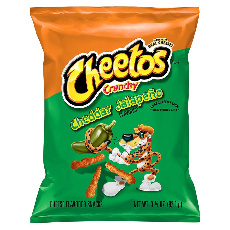 Cheetos Crunchy Cheddar Jalapeno Cheese Flavored Snacks, 2 Ounce