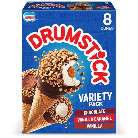 Drumstick Variety Pack Chocolate, Vanilla, Vanilla Caramel