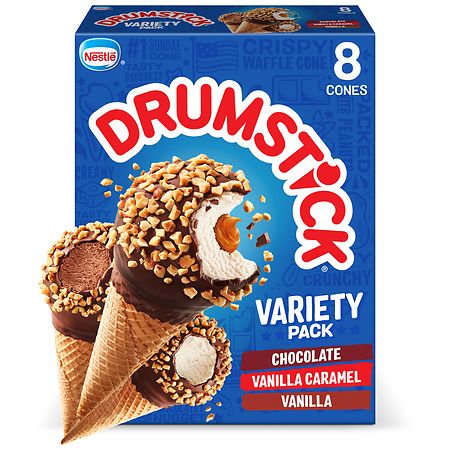 Drumstick Variety Pack Chocolate, Vanilla, Vanilla Caramel