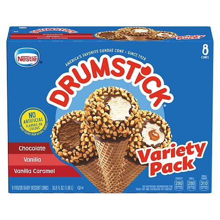 Drumstick Variety Pack Chocolate, Vanilla, Vanilla Caramel