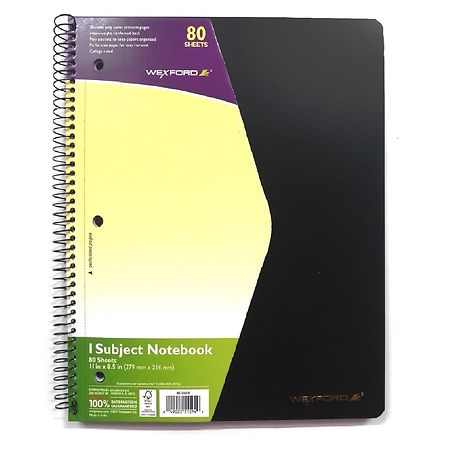 Wexford 1 Subject Notebook 80 Sheets Assortment