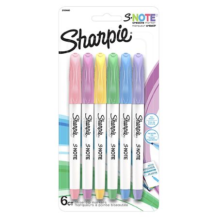 S-Note Creative Markers, Assorted Colors, Chisel Tip, 36 Count