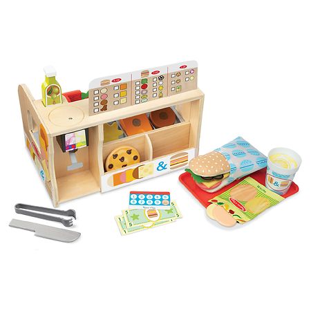 Melissa & Doug Wooden Slice & Stack Sandwich Counter with Deli Slicer –  56-Piece Pretend Play Wooden Food Toys, Kitchen Food Set For Toddlers And  Kids