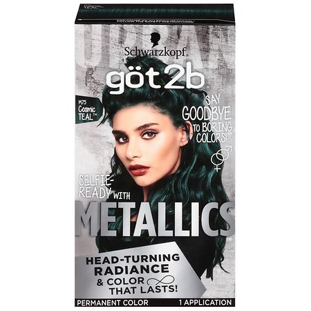 Schwarzkopf göt2b Metallics Permanent Hair Color  M75 Cosmic Teal  1 Application