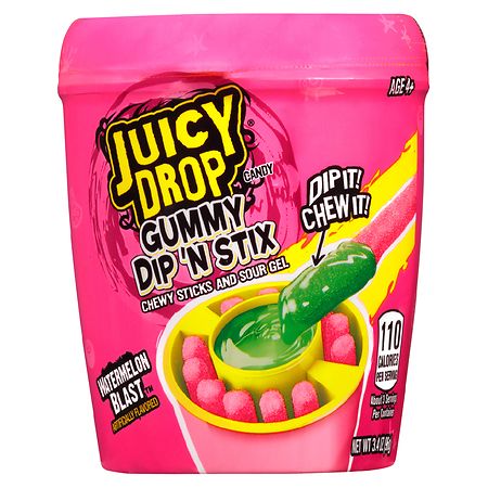 Juicy Drop Gummy Dip 'N Stix, Knock-Out Punch, Ages 4+ - 3.4 oz