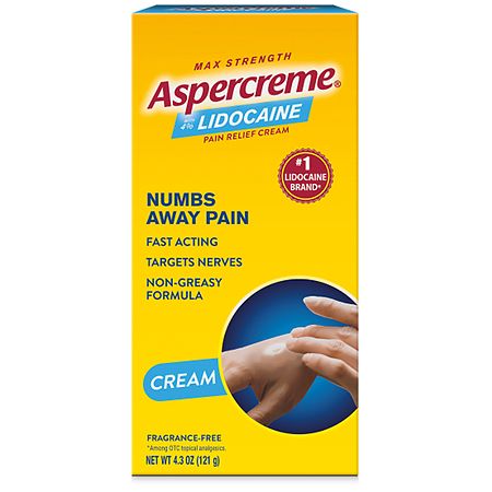 Aspercreme Pain Relief Cream With Lidocaine Maximum Strength Fragrance Free
