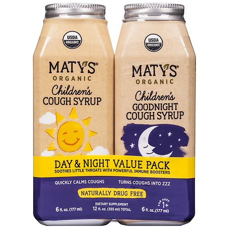 Maty's Organic Children's Day-Night Cough Syrup Twin Pack