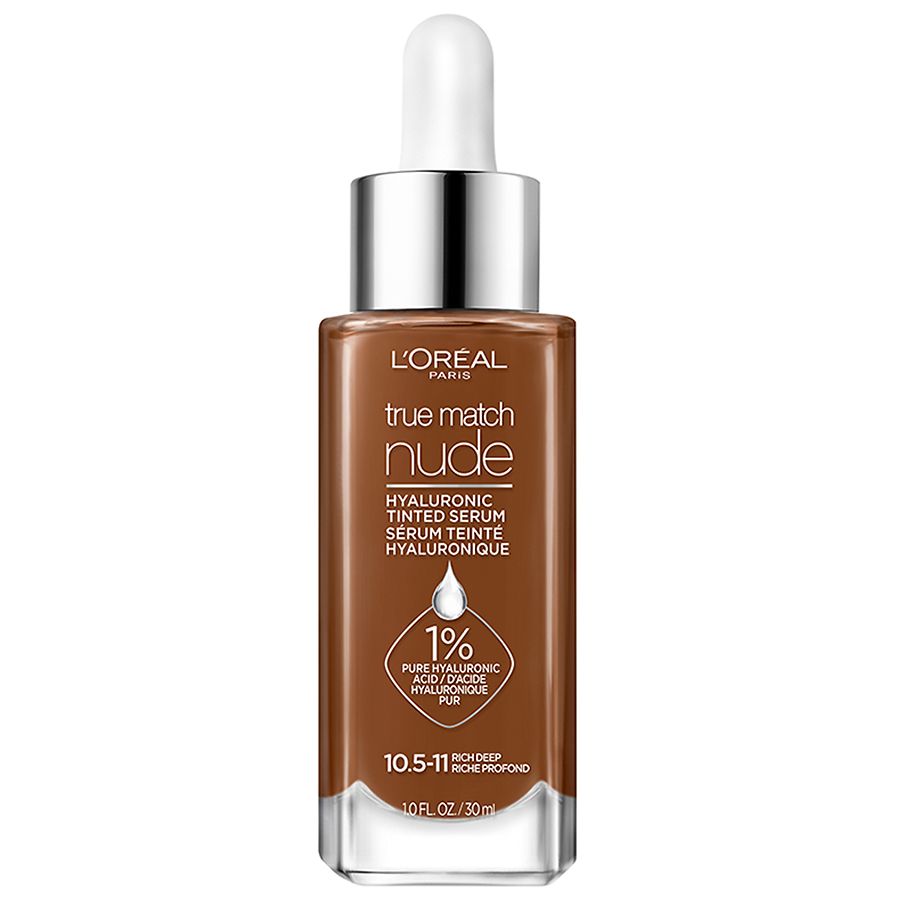 L'Oreal Paris True Match Hyaluronic Tinted Serum Makeup Skincare Hybrid, Rich Deep 10.5-11