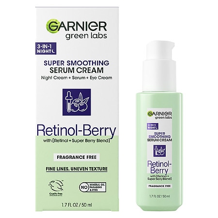 Garnier Green Labs Retinol-Berry Super Smoothing Hydrating Night 3-in-1 Serum Moisturizer | Walgreens