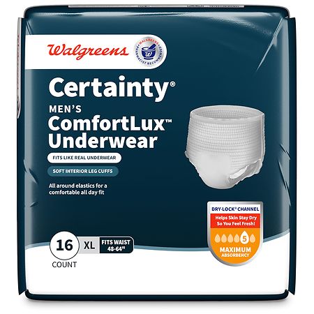 Walgreens Certainty Unisex Stretch Briefs, Large/X-Large 16.0ea