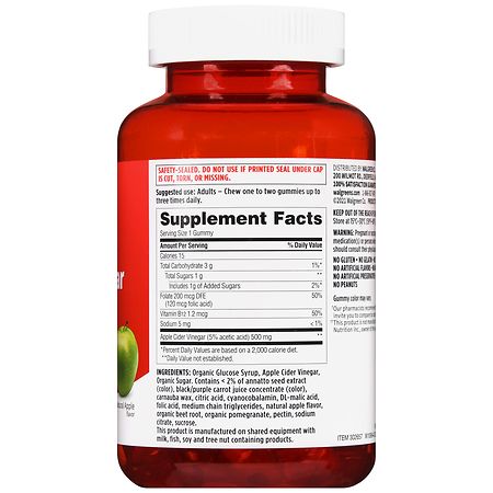 Walgreens Apple Cider Vinegar Gummies Natural Apple