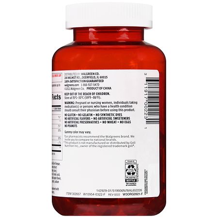 Walgreens Apple Cider Vinegar Gummies Natural Apple