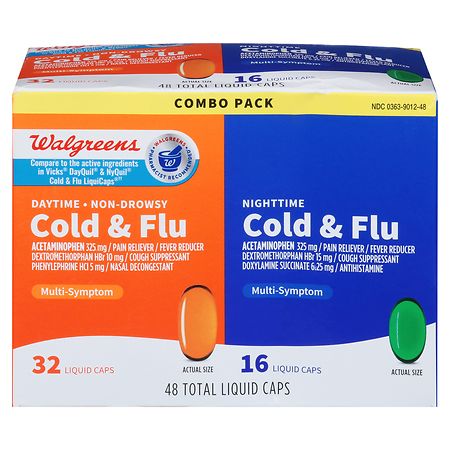 Walgreens Daytime & Nighttime Cold & Flu Liquid Caps