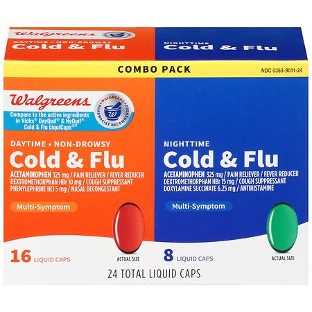 Walgreens Daytime & Nighttime Cold & Flu Liquid Caps