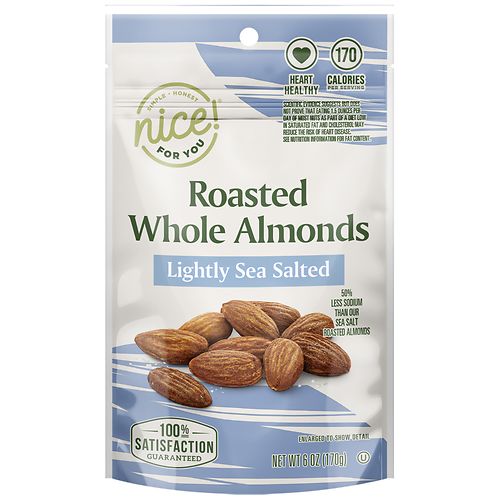 6.0 oz Nice! Lightly Sea Salted For You Roasted Whole Almonds