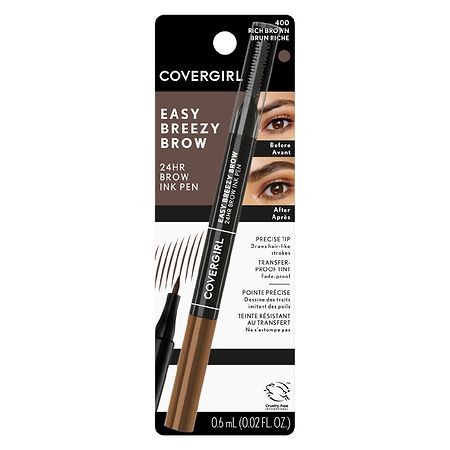 CoverGirl Easy Breezy Brow All-Day Brow Ink Pen 400 Rich Brown