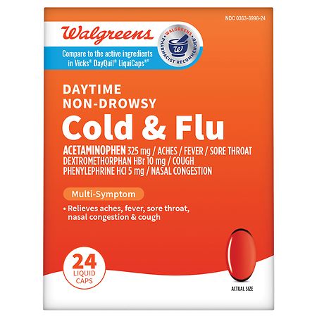 Walgreens Daytime Non-Drowsy Cold & Flu Liquid Caps