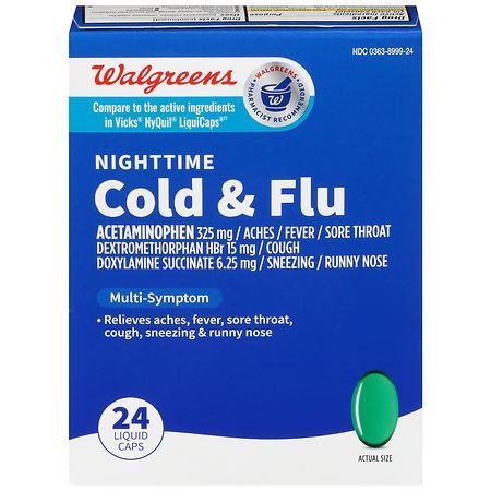Walgreens Nighttime Cold & Flu Liquid Caps