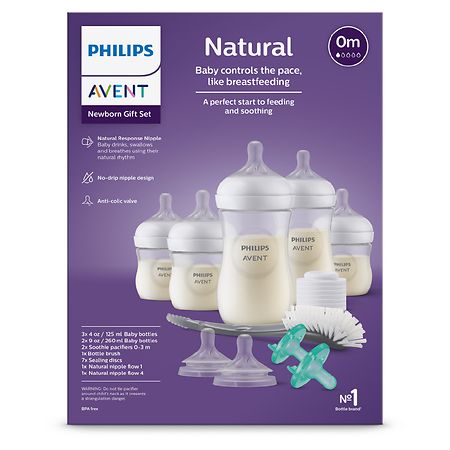 opraken Voeding analoog Avent Natural Newborn Baby Bottle Gift Set (SCD838/02) Multiple | Walgreens