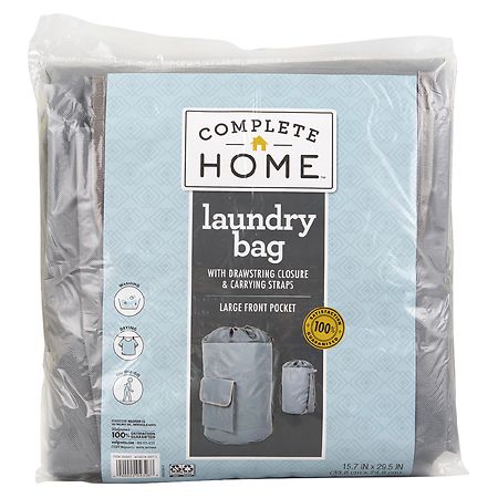 Complete Home Laundry Bag with Straps Grey
