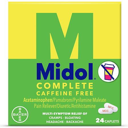 Midol Complete Caffeine Free Menstrual Pain Relief Caplets