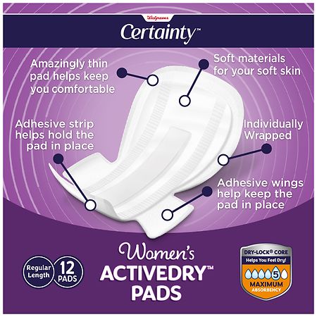 Walgreens Certainty Moderate Absorbency Incontinence Pads - 66.0 ea - Yahoo  Shopping