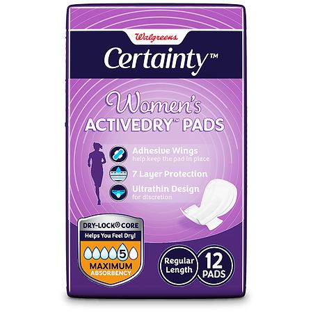 Walgreens Certainty Women's Ultimate Absorbency Long Length Bladder Control  Pads, 45 ct - Foods Co.