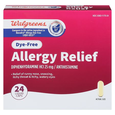 Walgreens Dye-Free Allergy Relief Liquid Caps