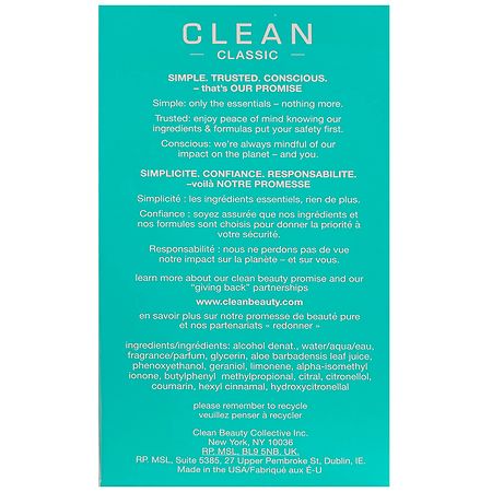 Clean Eau de Toilette Rain & Pear