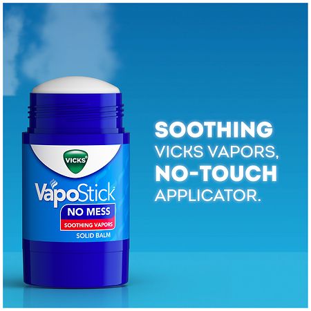 Vicks VapoStick, Invisible Solid Balm with Soothing Vicks Vapors, Non-Medicated