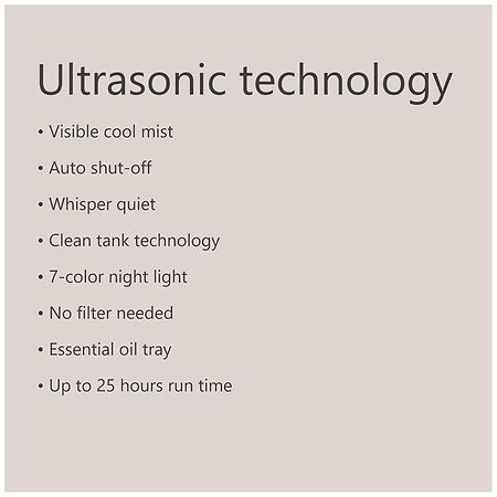 Walgreens Humidifier Ultrasonic Technology 0.5 Gallon