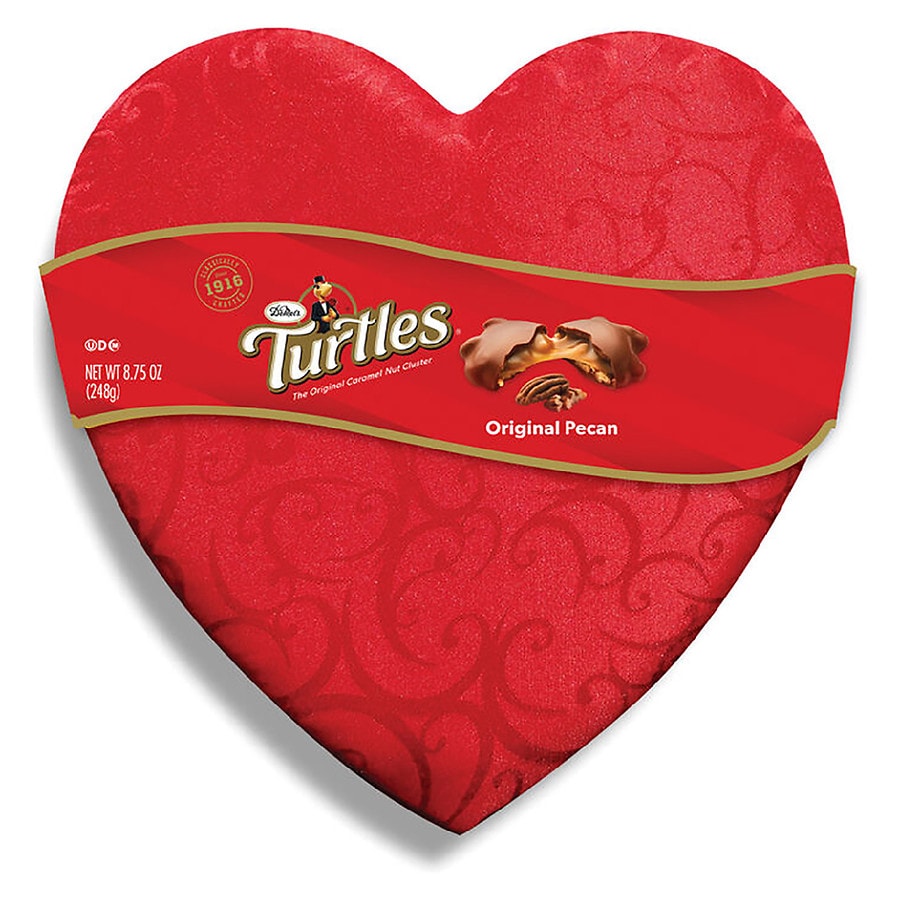 Turtles Valentine's Heart Milk Chocolate Caramel Pecan Clusters