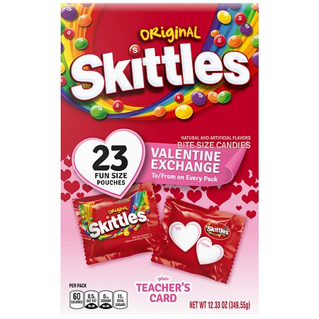 Skittles Original Valentine's Day Candy Exchange Fun Size Chewy Candy Box
