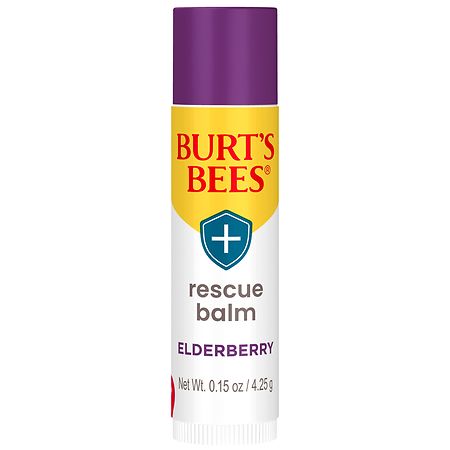 Burt's Bees 100% Natural Rescue Lip Balm, Cooling Eucalyptus, Lemon, Honey,  Unscented, 4 Tubes