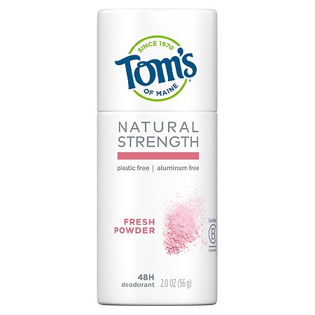 Tom s of Maine Natural Strength Plastic-Free Aluminum-Free Deodorant  Fresh Powder  2.0 oz