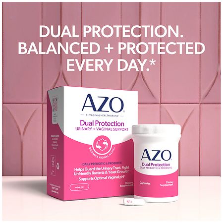 AZO Dual Protection Urinary + Vaginal Support Prebiotic Capsules