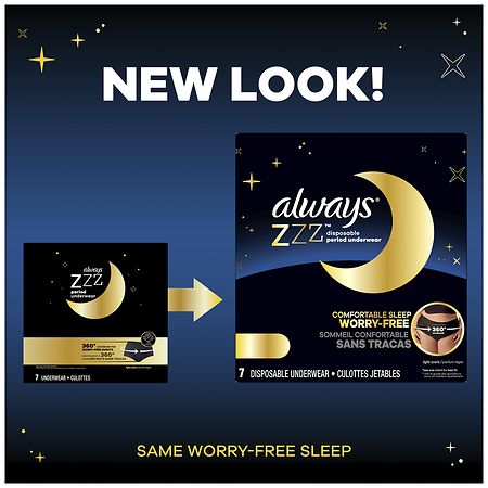 Always ZZZ overnight disposable period underwear for women (7 ct) Delivery  or Pickup Near Me - Instacart