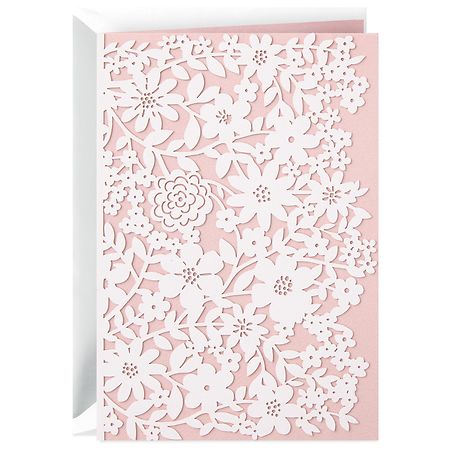Hallmark Signature Blank Card (Pink and White Flowers) E47