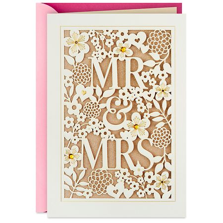 Hallmark Wedding Card (Floral Mr. and Mrs.) E14