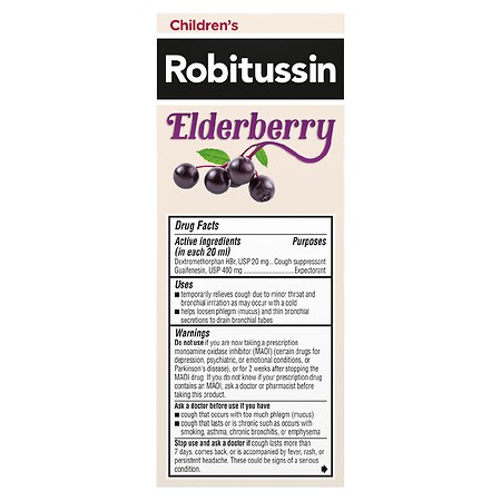 Robitussin Children's Cough Medicine Elderberry
