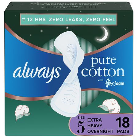 Always, ZZZs Overnight Disposable Period Underwear For Women,  Large/X-Large, Black, Light Scent, Disposable, 7 Count 