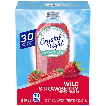 Crystal Light Wild Strawberry Powdered Drink Mix with Caffeine