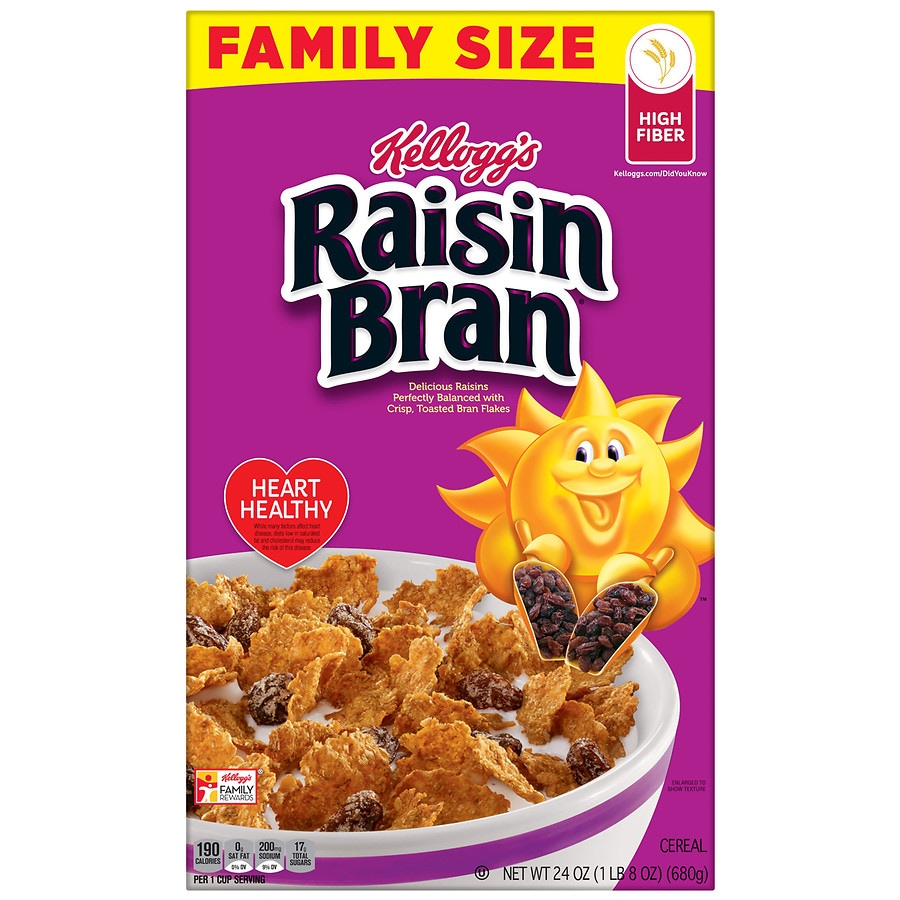 3-Pack Kellogg's Raisin Bran Family Size 24oz Breakfast Cereal Boxes