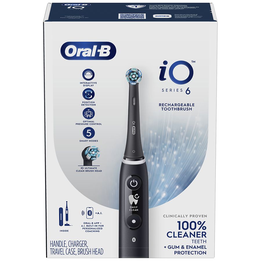 Oral-B iO Series 4 Electric Toothbrush with (1) Brush Head, Rechargeable,  Black 