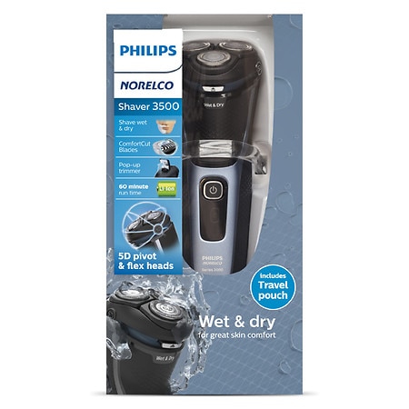 Philips Norelco Shaver 3500 Rechargeable Wet/ Dry Electric Shaver Storm Gray