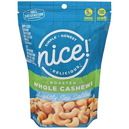 Nice! Roasted Whole Cashews Lightly Sea Salted