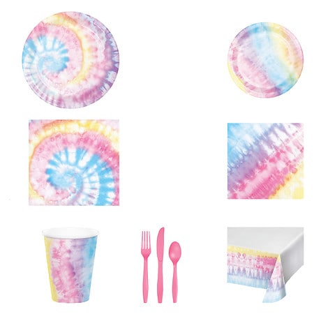 Creative Converting 350527 Tie Dye Party Paper Tablecloth (Case of 6)